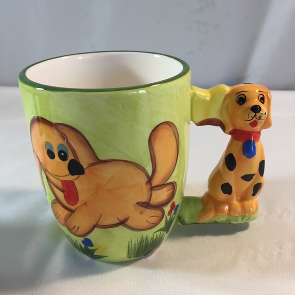 4 vintage ceramic animal mug set dog pig bear dear - Picture 10 of 12